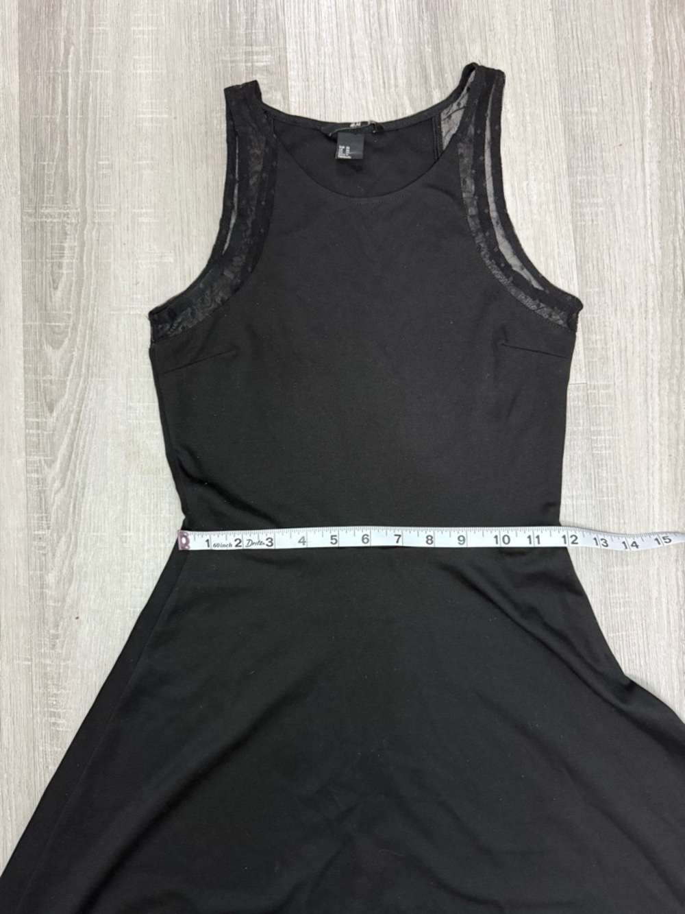 H&M Black Mini Casual Dress With Mesh Shoulder Details Size XS. - Picture 9 of 12